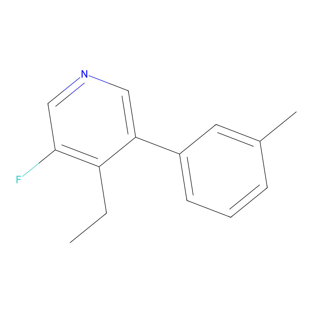 4-Ethyl-3-fluoro-5-(m-tolyl)pyridine molecular structure, CAS 2969375-39-9