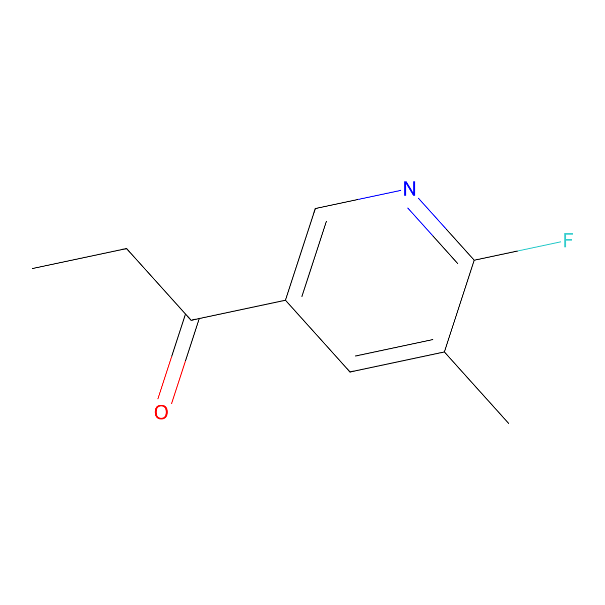 1-(6-Fluoro-5-methylpyridin-3-yl)propan-1-one molecular structure, CAS 2969375-54-8