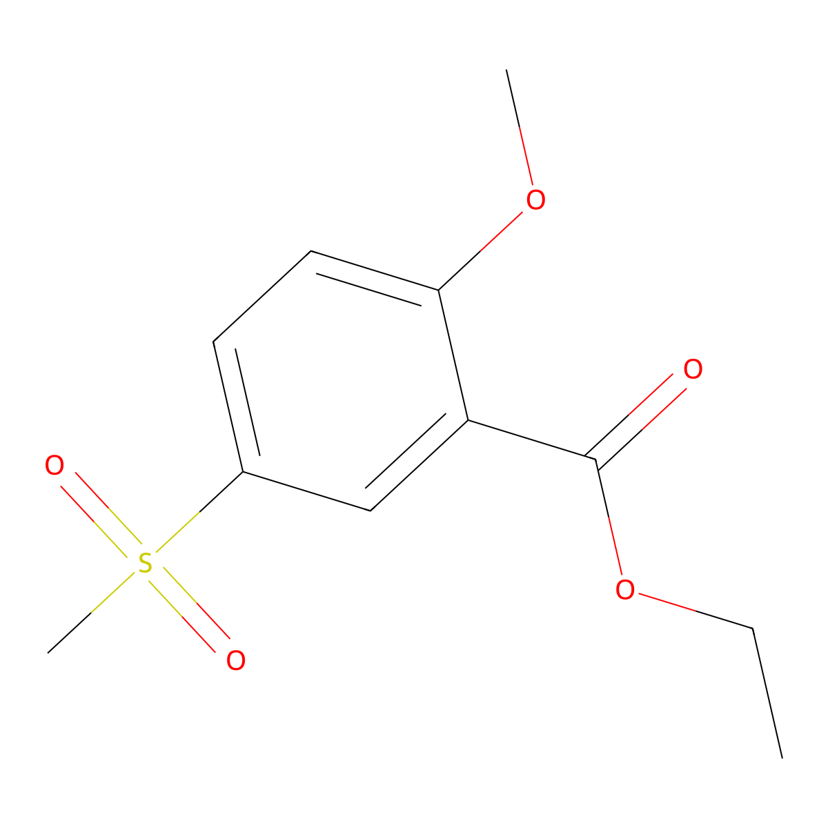 Ethyl 2-methoxy-5-(methylsulfonyl)benzoate molecular structure, CAS 2969375-71-9