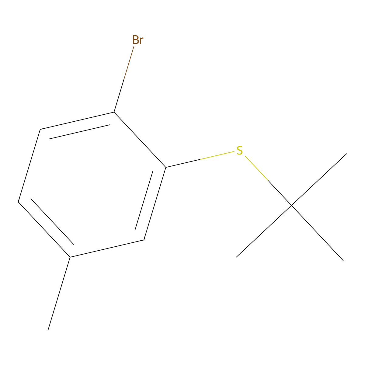 (2-Bromo-5-methylphenyl)(tert-butyl)sulfane molecular structure, CAS 2969377-23-7
