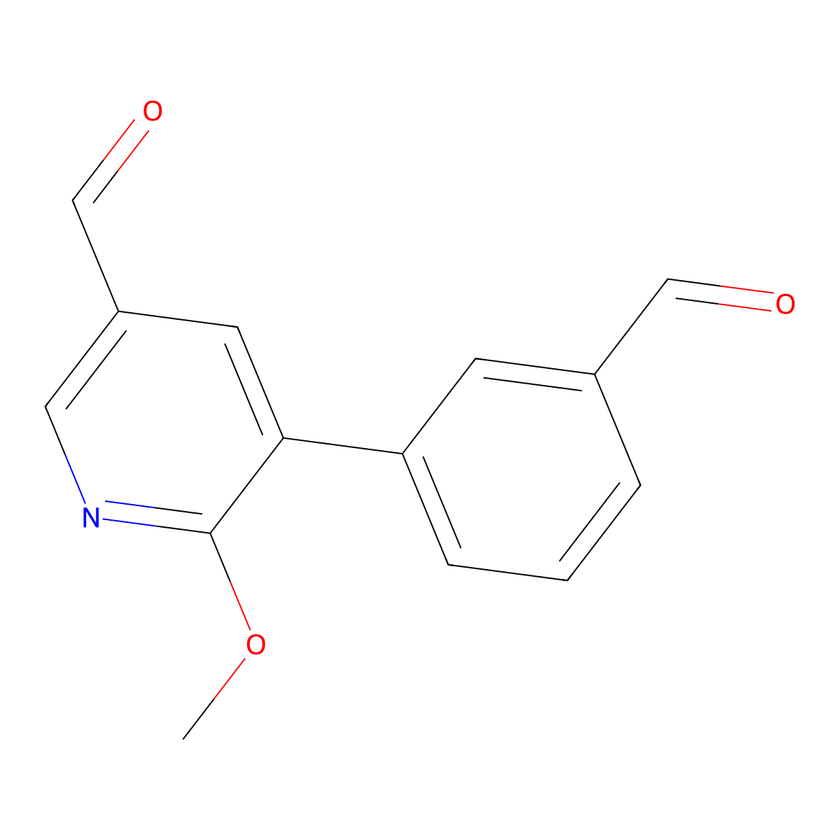 5-(3-Formylphenyl)-6-methoxynicotinaldehyde molecular structure, CAS 2969377-24-8