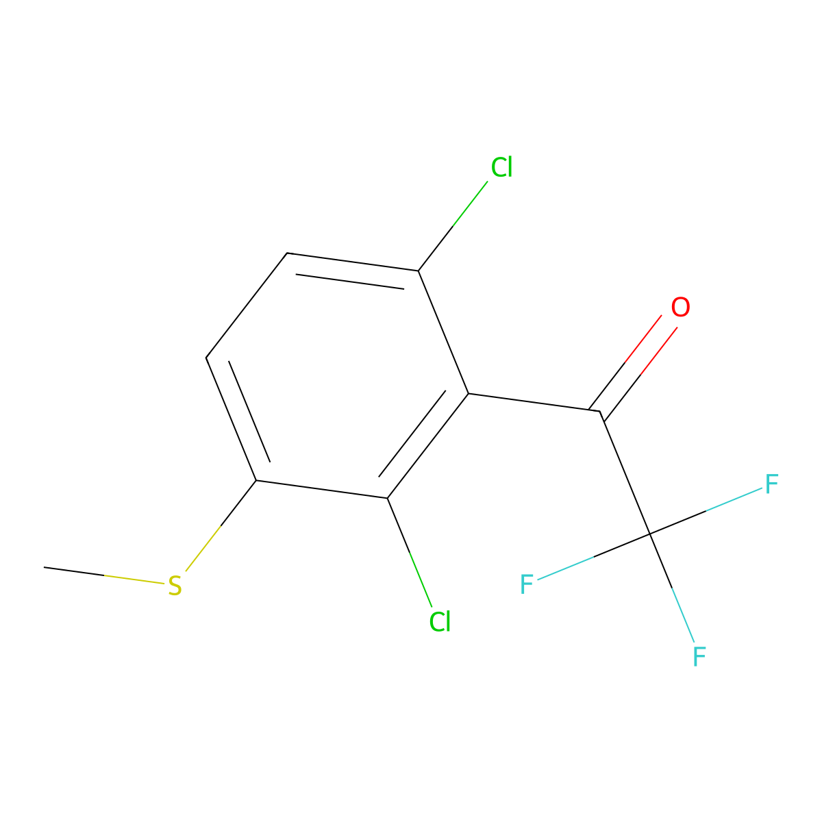 1-(2,6-Dichloro-3-(methylthio)phenyl)-2,2,2-trifluoroethanone molecular structure, CAS 2969378-33-2