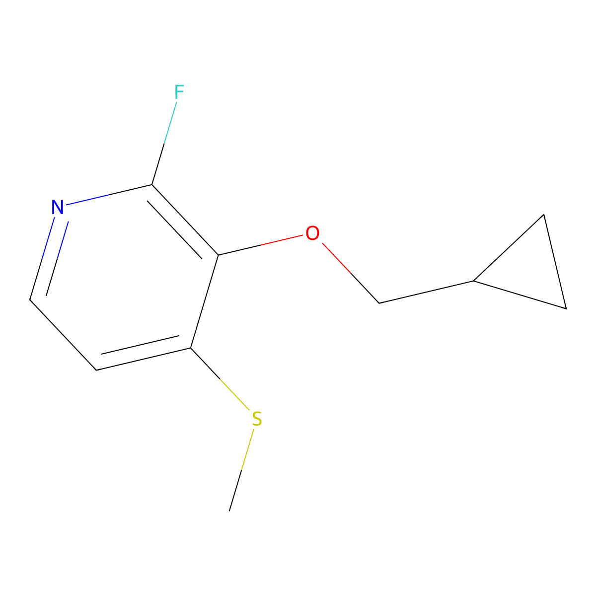 3-(Cyclopropylmethoxy)-2-fluoro-4-(methylthio)pyridine molecular structure, CAS 2969379-30-2