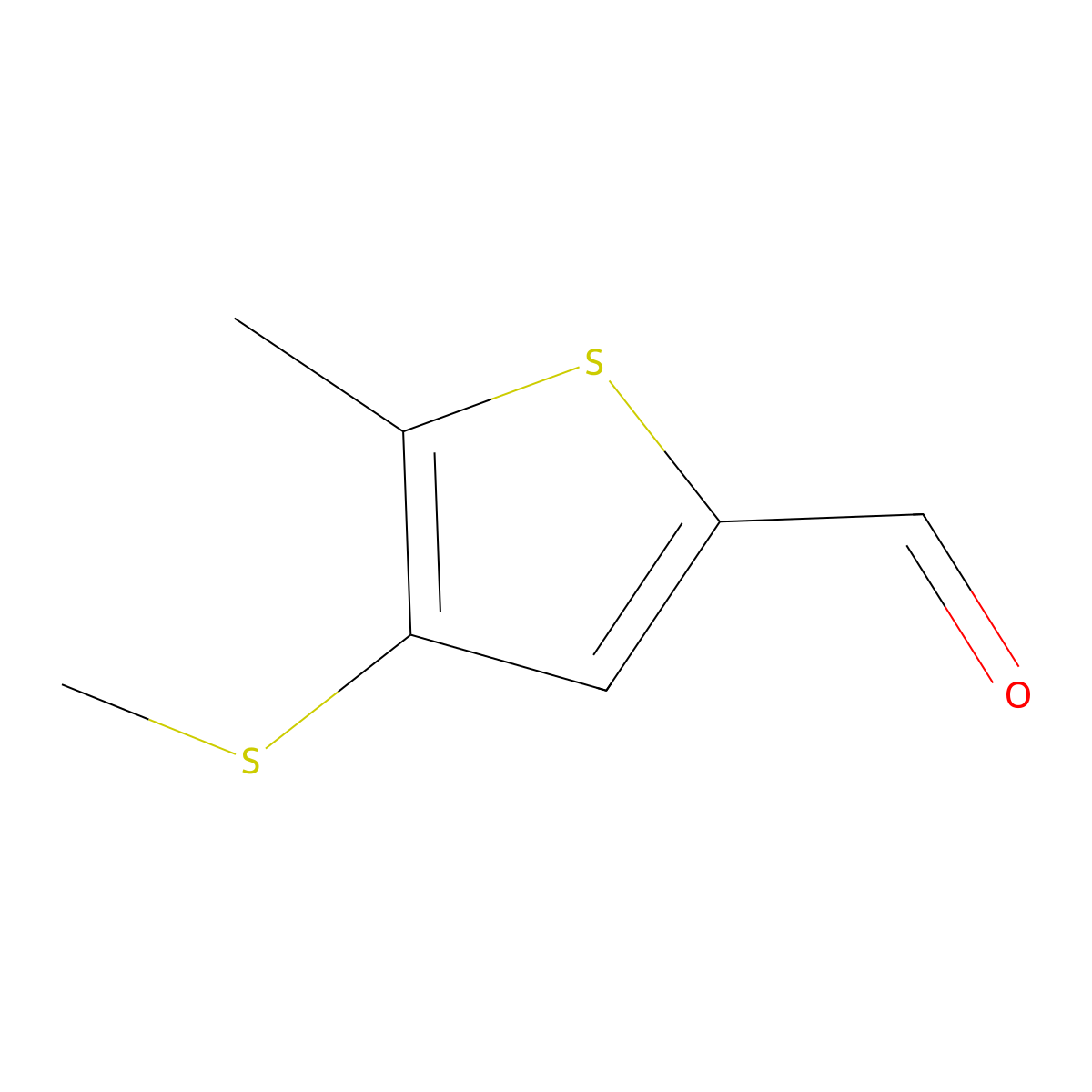 5-Methyl-4-(methylthio)thiophene-2-carbaldehyde molecular structure, CAS 2969379-44-8