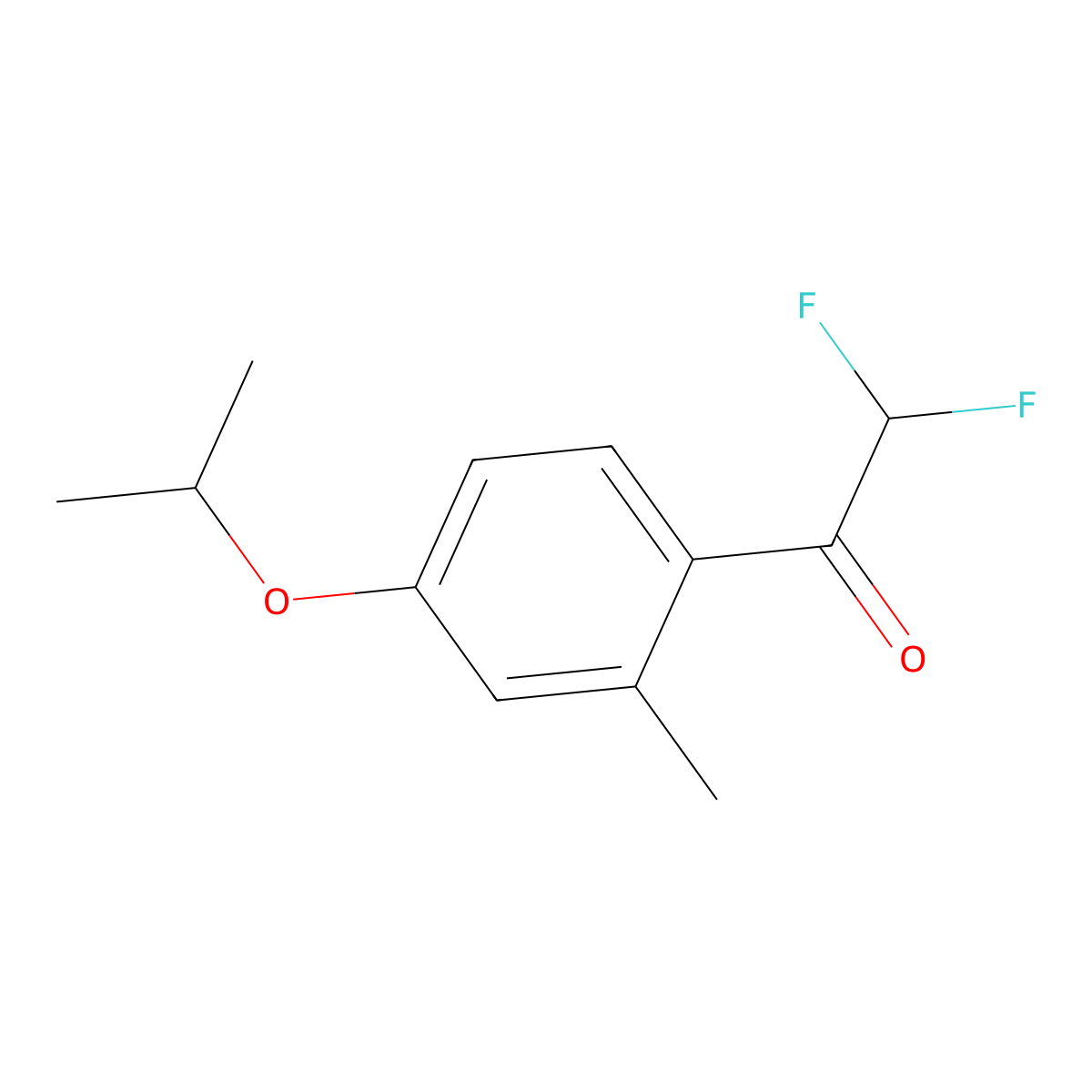 2,2-Difluoro-1-(4-isopropoxy-2-methylphenyl)ethanone molecular structure, CAS 2969381-77-7