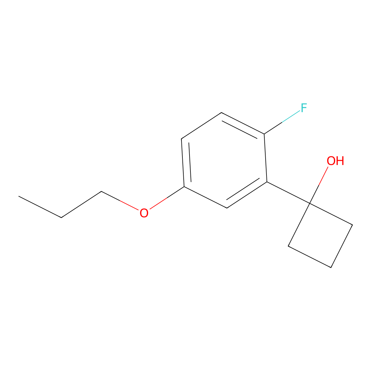 1-(2-Fluoro-5-propoxyphenyl)cyclobutanol molecular structure, CAS 2969382-38-3