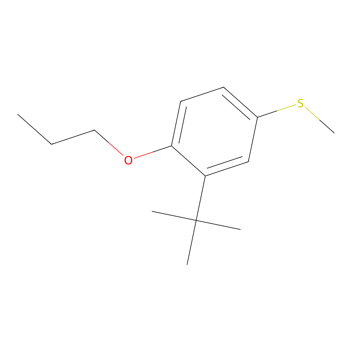 (3-(Tert-butyl)-4-propoxyphenyl)(methyl)sulfane molecular structure, CAS 2969382-70-3