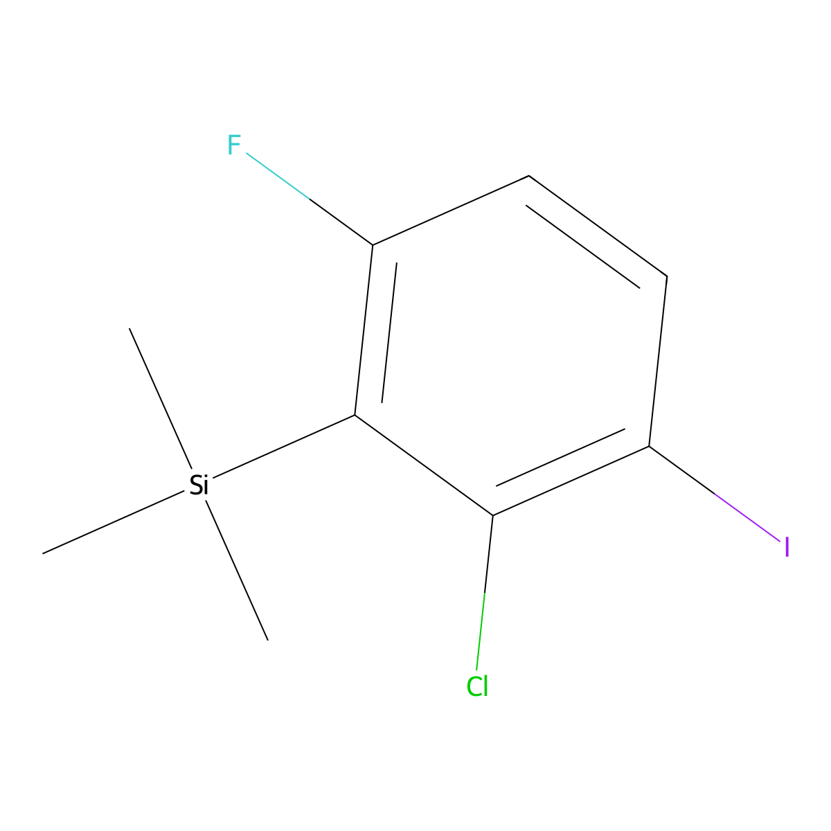 (2-Chloro-6-fluoro-3-iodophenyl)trimethylsilane molecular structure, CAS 2969384-45-8