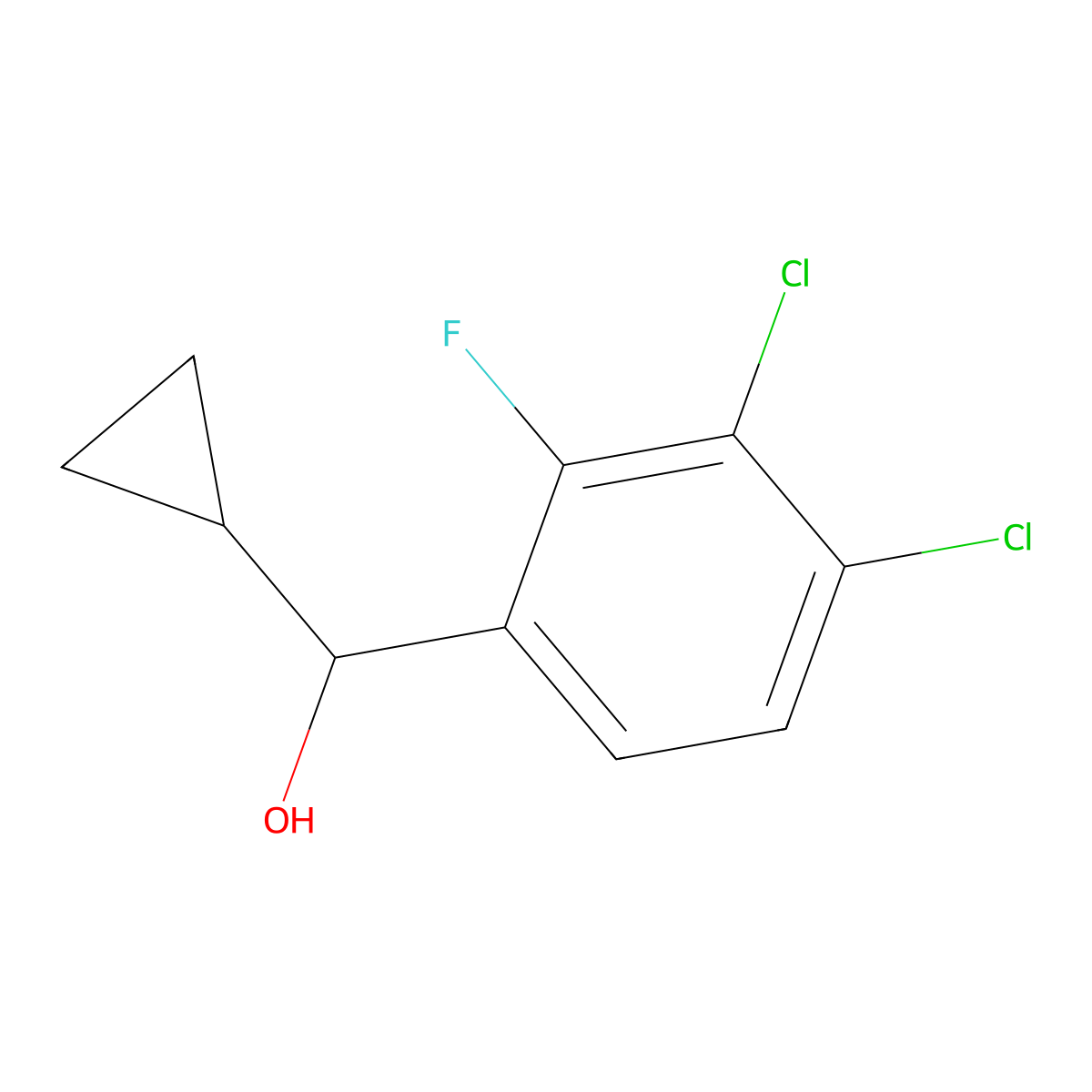 Cyclopropyl(3,4-dichloro-2-fluorophenyl)methanol molecular structure, CAS 2969385-94-0