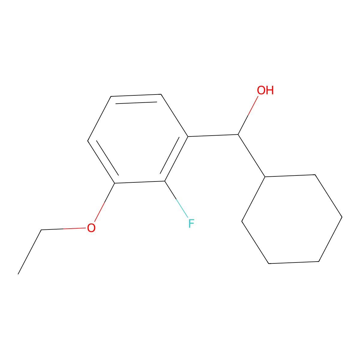 Cyclohexyl(3-ethoxy-2-fluorophenyl)methanol molecular structure, CAS 2969388-42-7