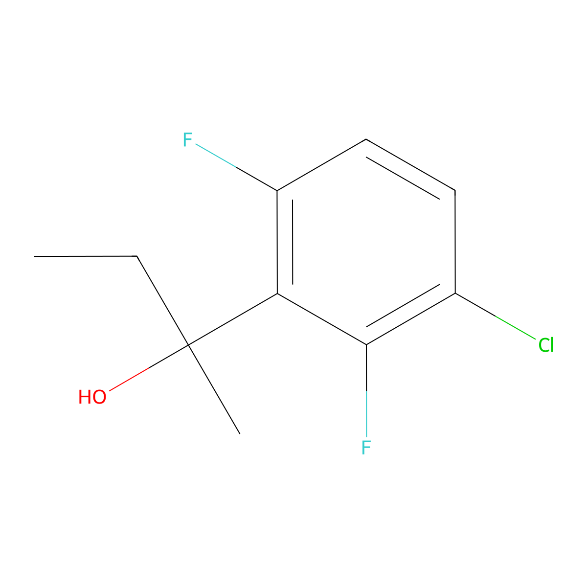 2-(3-Chloro-2,6-difluorophenyl)butan-2-ol molecular structure, CAS 2969389-16-8