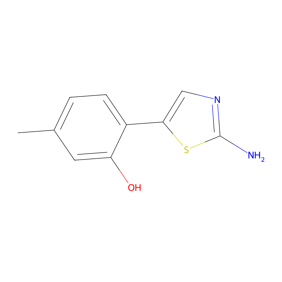 2-(2-Aminothiazol-5-yl)-5-methylphenol molecular structure, CAS 2969389-19-1