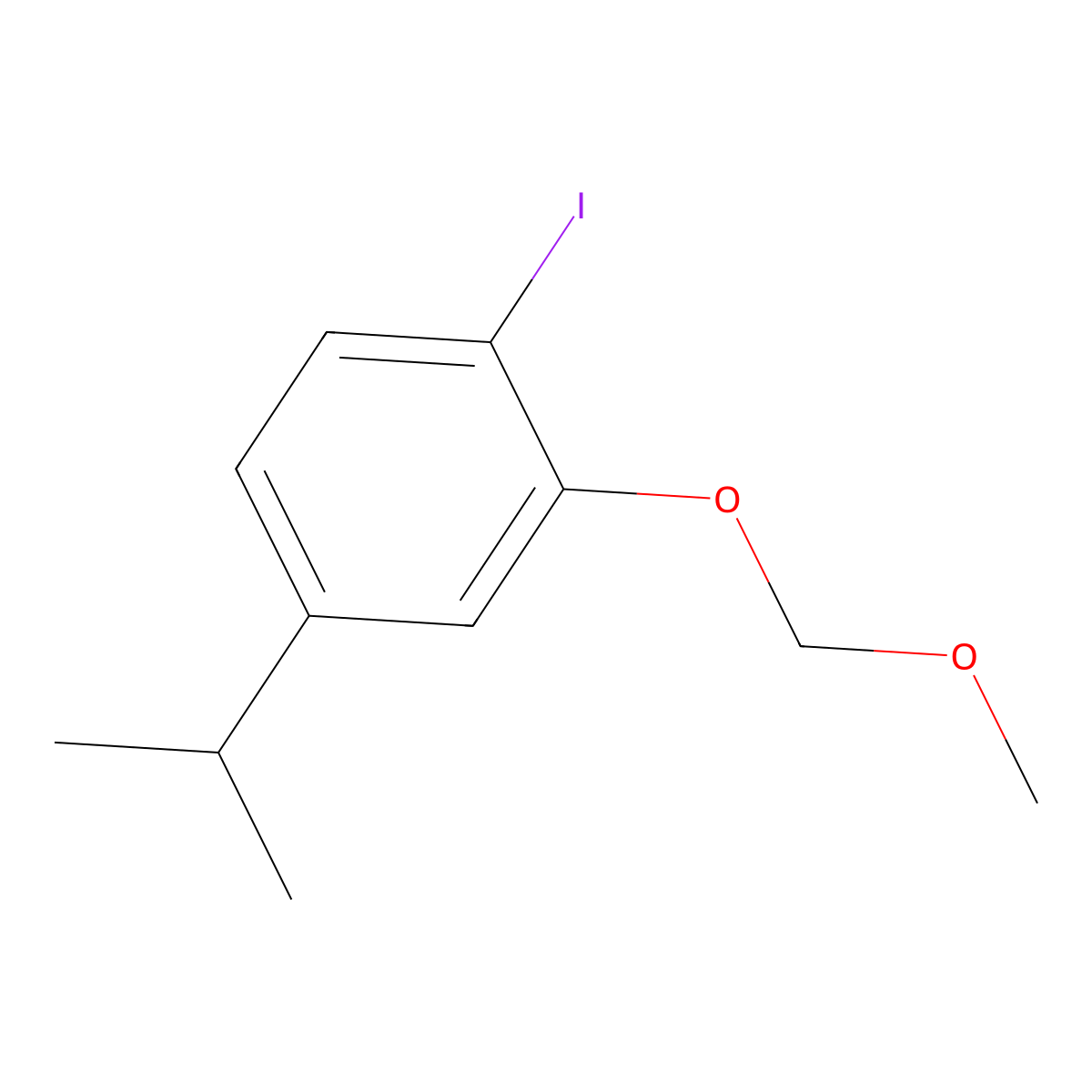 1-Iodo-4-isopropyl-2-(methoxymethoxy)benZene molecular structure, CAS 2969389-49-7