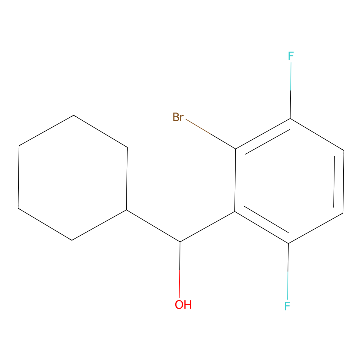 (2-Bromo-3,6-difluorophenyl)(cyclohexyl)methanol molecular structure, CAS 2969389-51-1