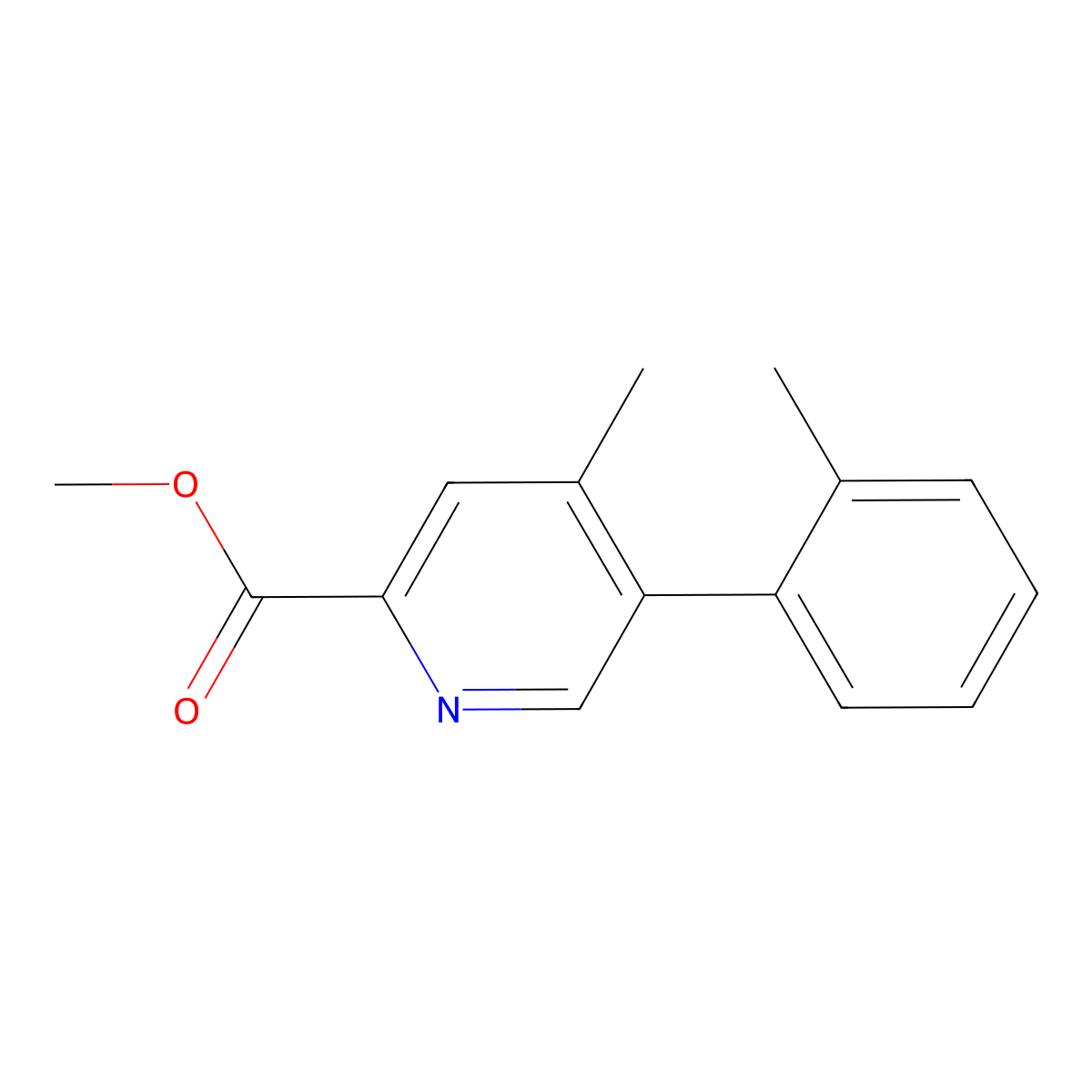 Methyl 4-methyl-5-(o-tolyl)picolinate molecular structure, CAS 2969390-72-3