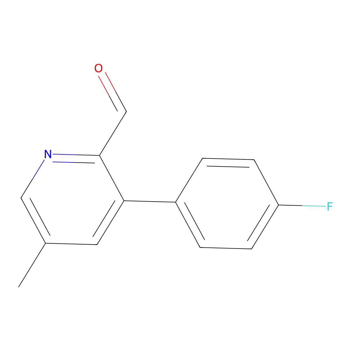 3-(4-Fluorophenyl)-5-methylpicolinaldehyde molecular structure, CAS 2969390-79-0