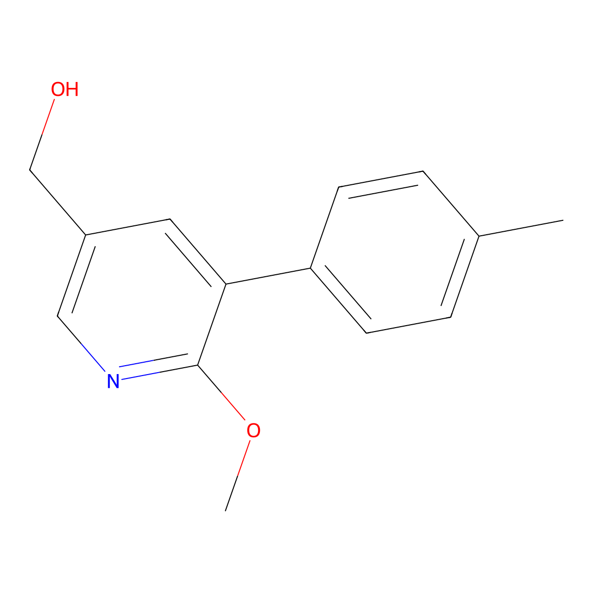 (6-Methoxy-5-(p-tolyl)pyridin-3-yl)methanol molecular structure, CAS 2969391-54-4