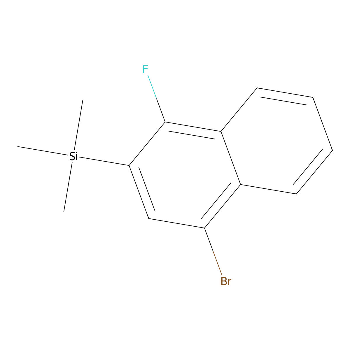 (4-Bromo-1-fluoronaphthalen-2-yl)trimethylsilane molecular structure, CAS 2969391-75-9