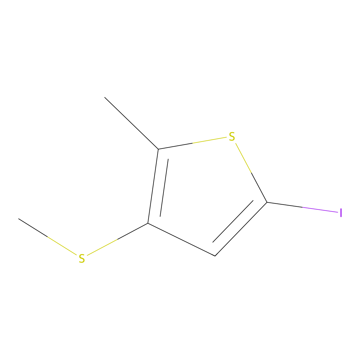 5-Iodo-2-methyl-3-(methylthio)thiophene molecular structure, CAS 2969391-81-7