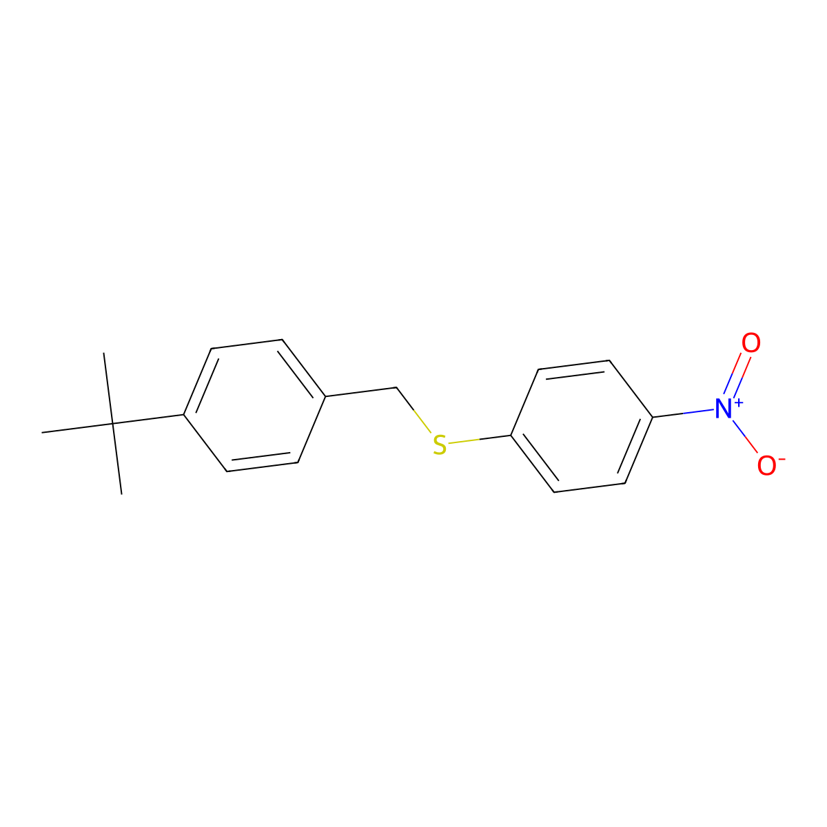 (4-(Tert-butyl)benzyl)(4-nitrophenyl)sulfane molecular structure, CAS 2969392-31-0