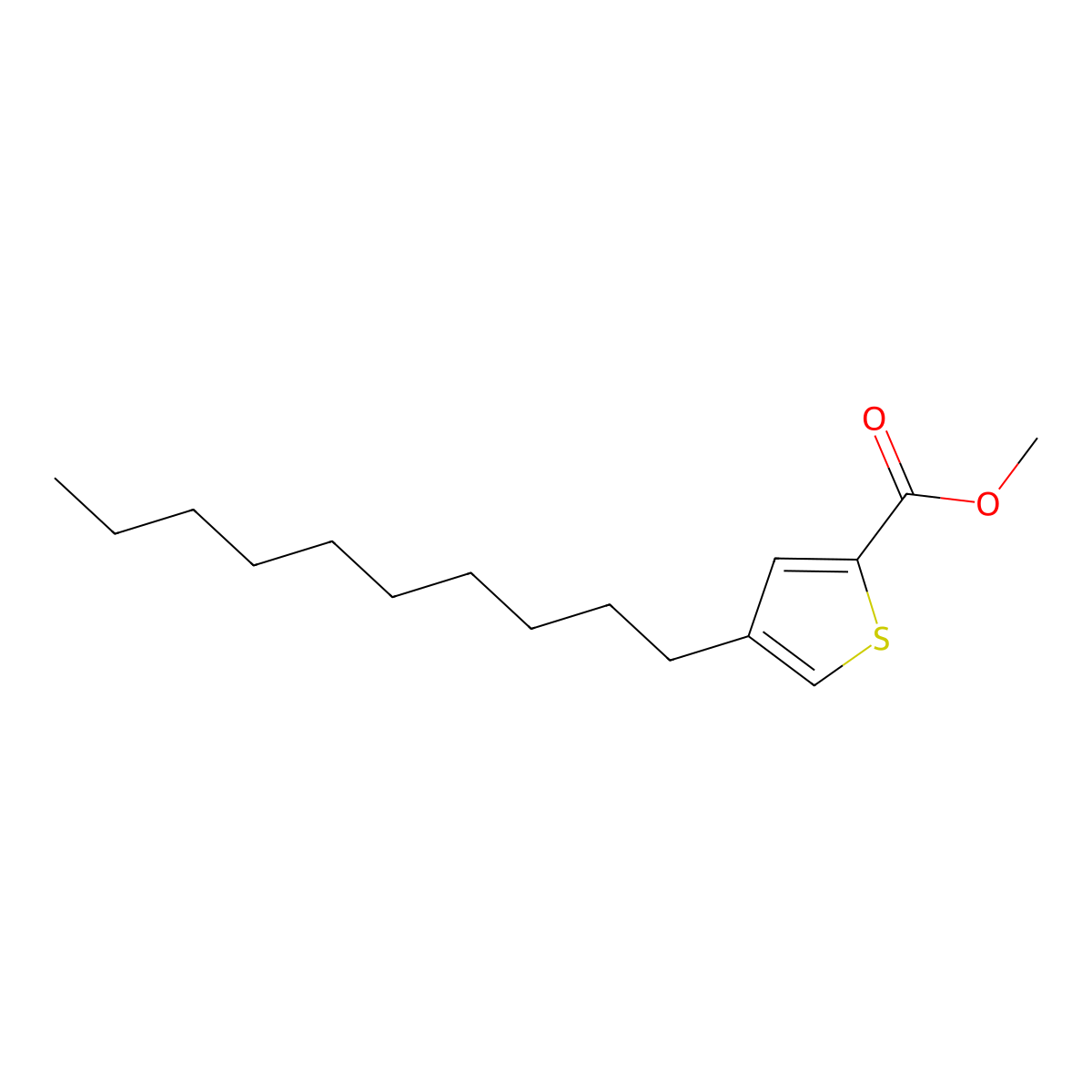 Methyl 4-decylthiophene-2-carboxylate molecular structure, CAS 2969394-08-7