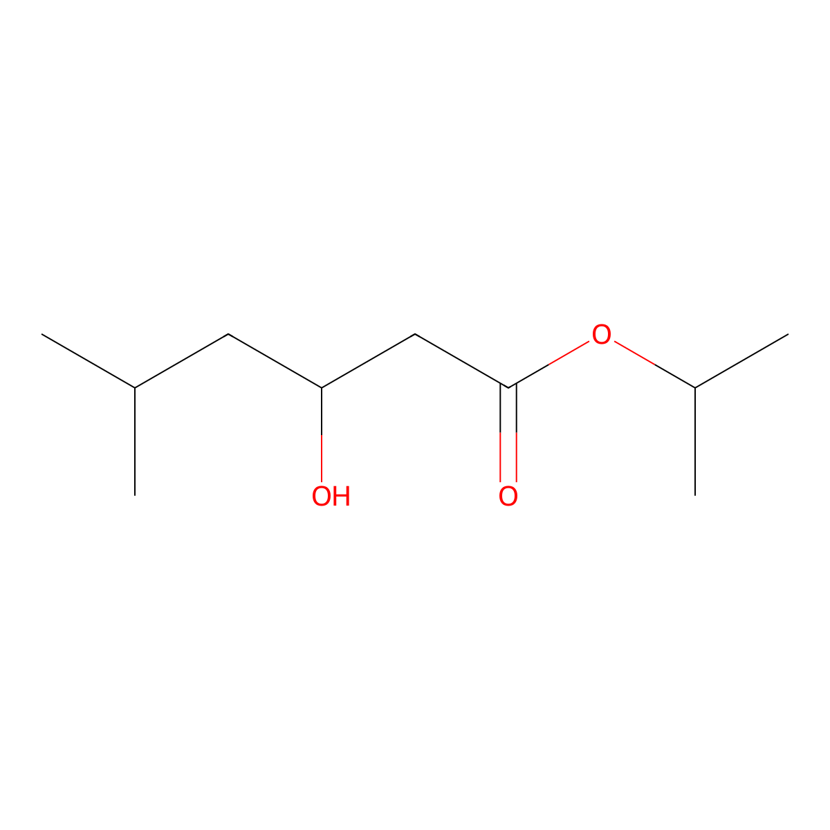 Isopropyl 3-hydroxy-5-methylhexanoate molecular structure, CAS 2969394-17-8