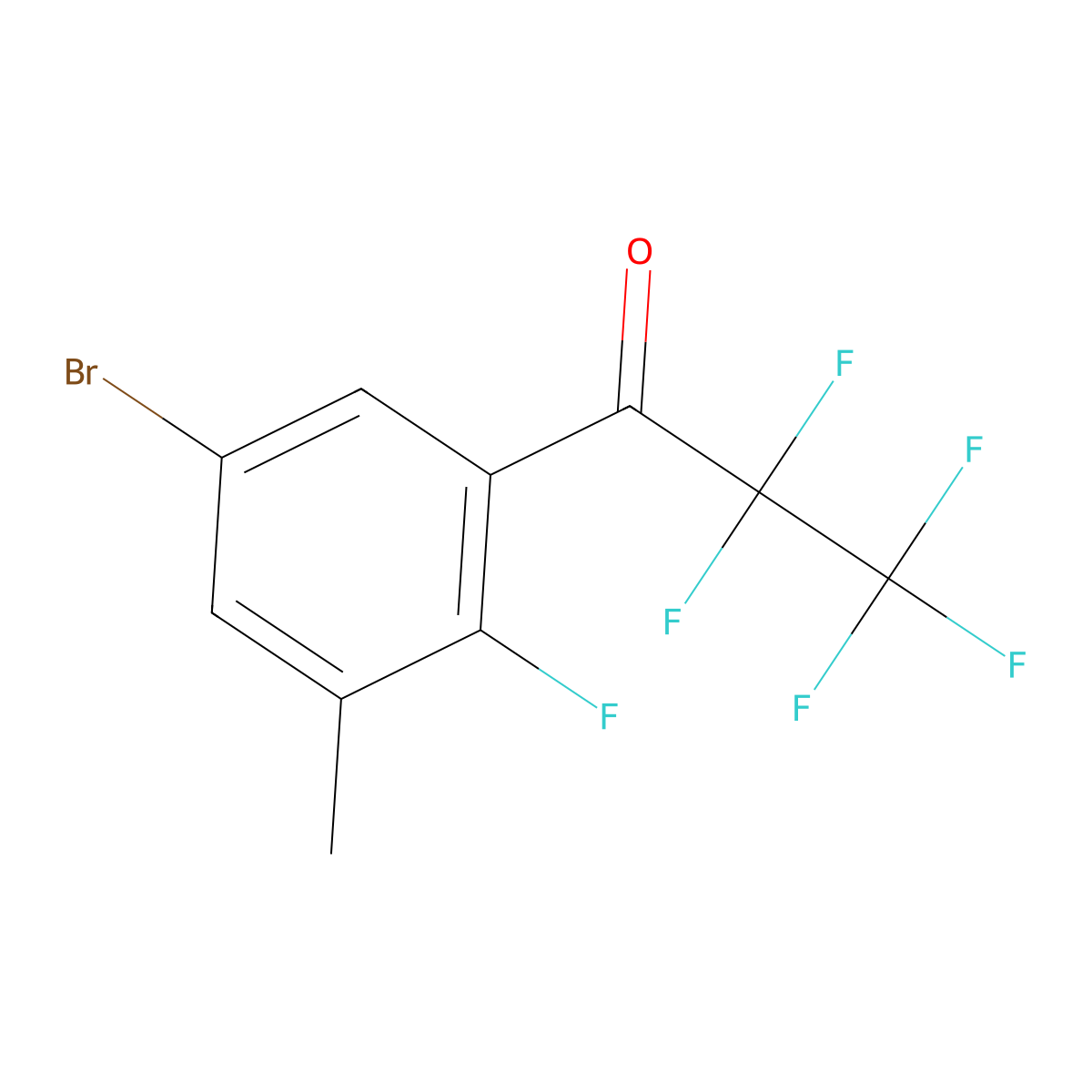 1-(5-Bromo-2-fluoro-3-methylphenyl)-2,2,3,3,3-pentafluoropropan-1-one molecular structure, CAS 2969396-01-6