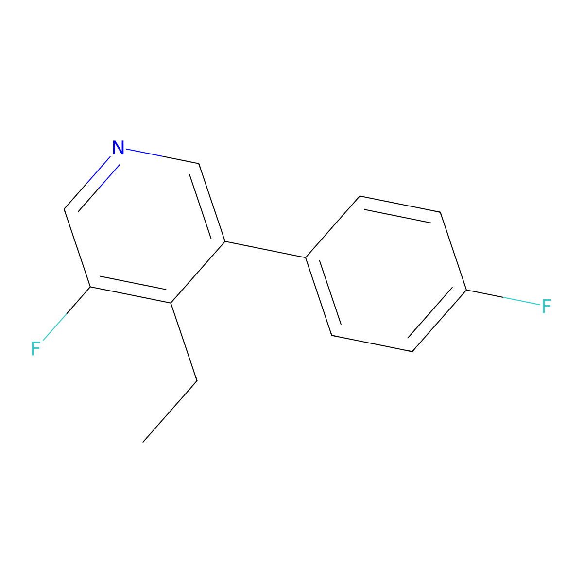 4-Ethyl-3-fluoro-5-(4-fluorophenyl)pyridine molecular structure, CAS 2969396-66-3