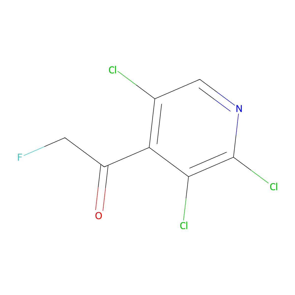 2-Fluoro-1-(2,3,5-trichloropyridin-4-yl)ethanone molecular structure, CAS 2969397-36-0