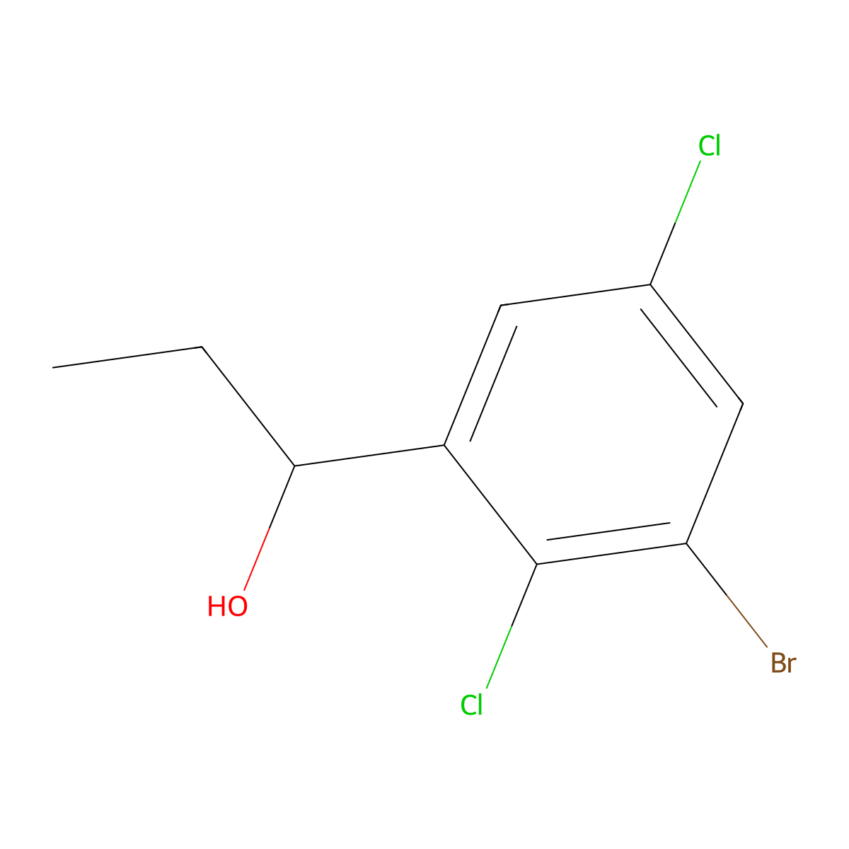 1-(3-Bromo-2,5-dichlorophenyl)propan-1-ol molecular structure, CAS 2969397-55-3