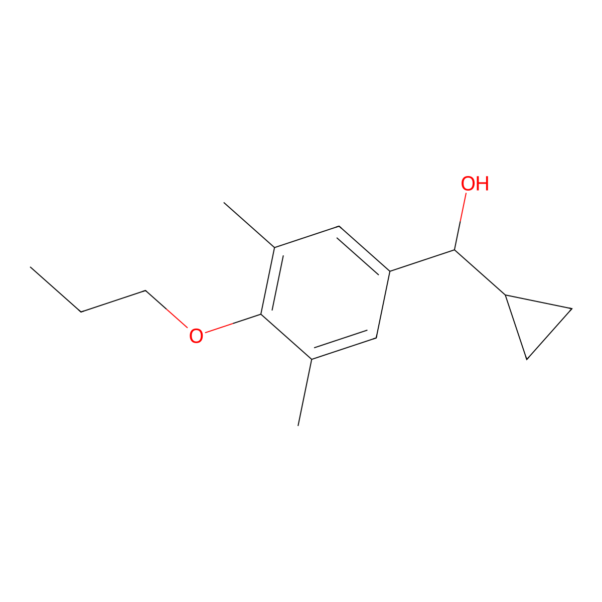 Cyclopropyl(3,5-dimethyl-4-propoxyphenyl)methanol molecular structure, CAS 2969398-14-7