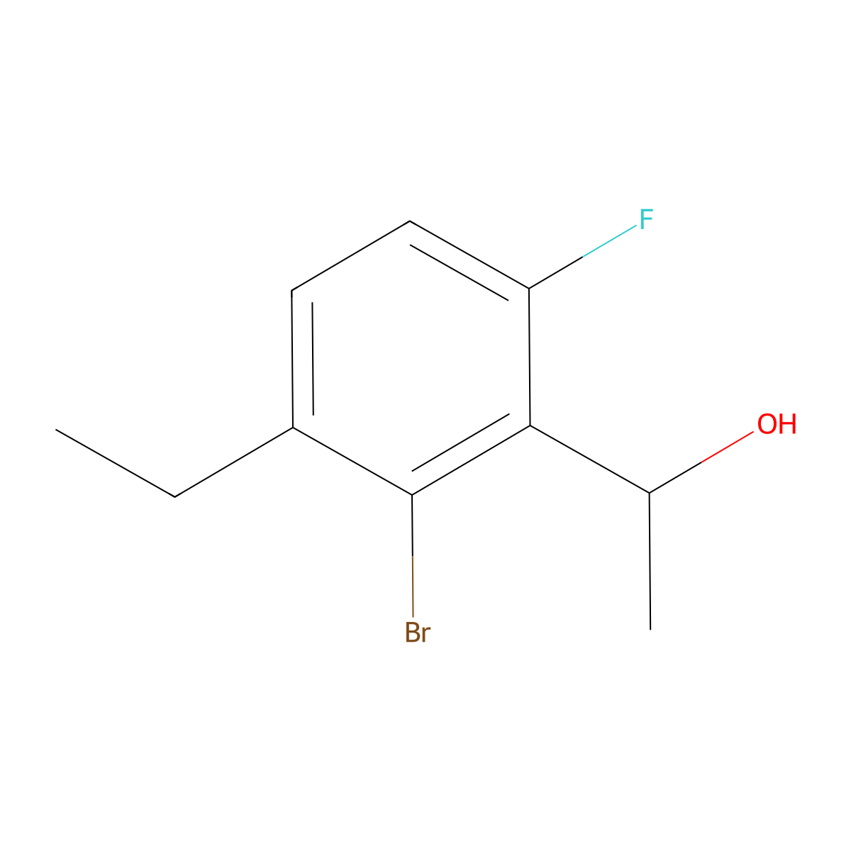 1-(2-Bromo-3-ethyl-6-fluorophenyl)ethanol molecular structure, CAS 2969402-22-8