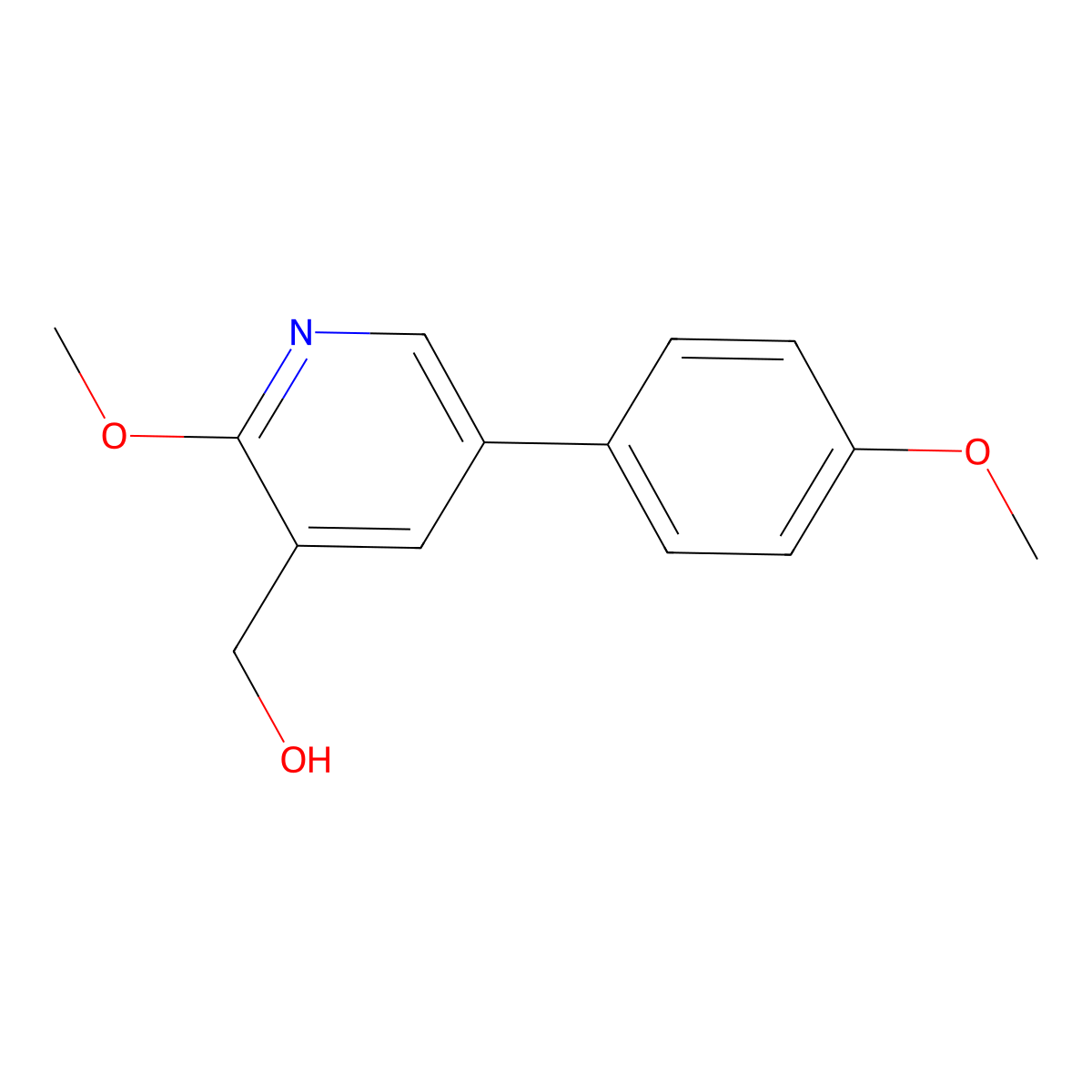 (2-Methoxy-5-(4-methoxyphenyl)pyridin-3-yl)methanol molecular structure, CAS 2969402-24-0
