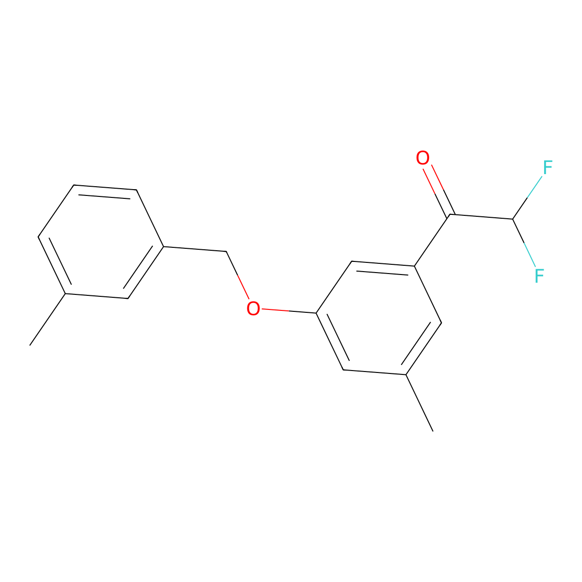 2,2-Difluoro-1-(3-methyl-5-((3-methylbenzyl)oxy)phenyl)ethanone molecular structure, CAS 2969403-21-0