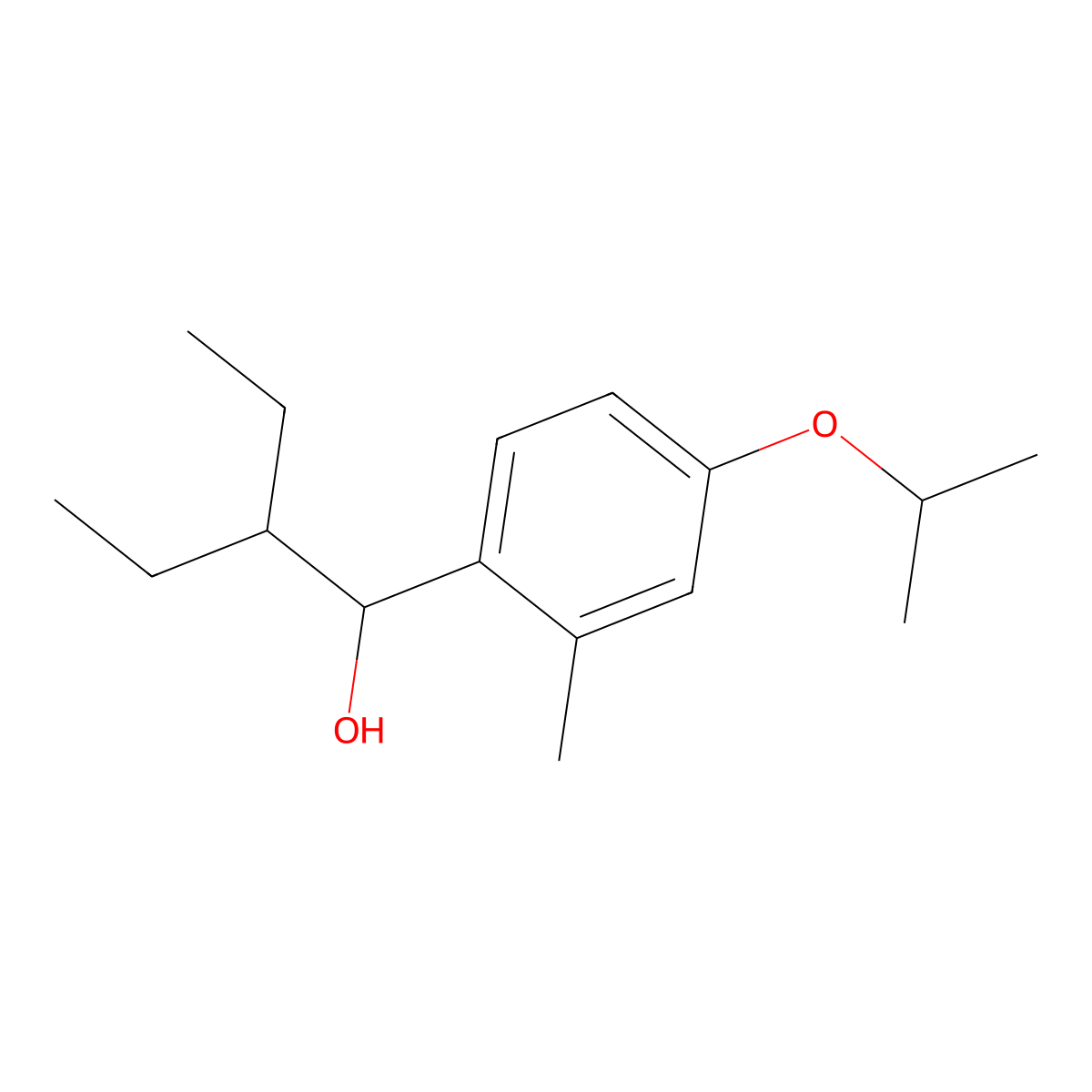2-Ethyl-1-(4-isopropoxy-2-methylphenyl)butan-1-ol molecular structure, CAS 2969403-67-4