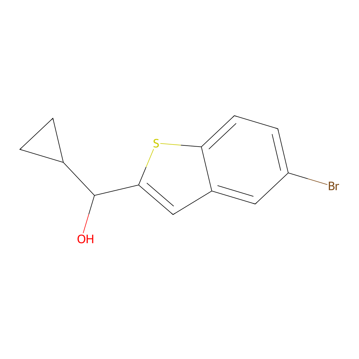 (5-BromobenZo[b]thiophen-2-yl)(cyclopropyl)methanol molecular structure, CAS 2969404-21-3