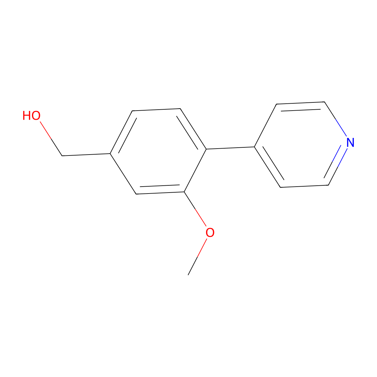 (3-Methoxy-4-(pyridin-4-yl)phenyl)methanol molecular structure, CAS 2969405-50-1