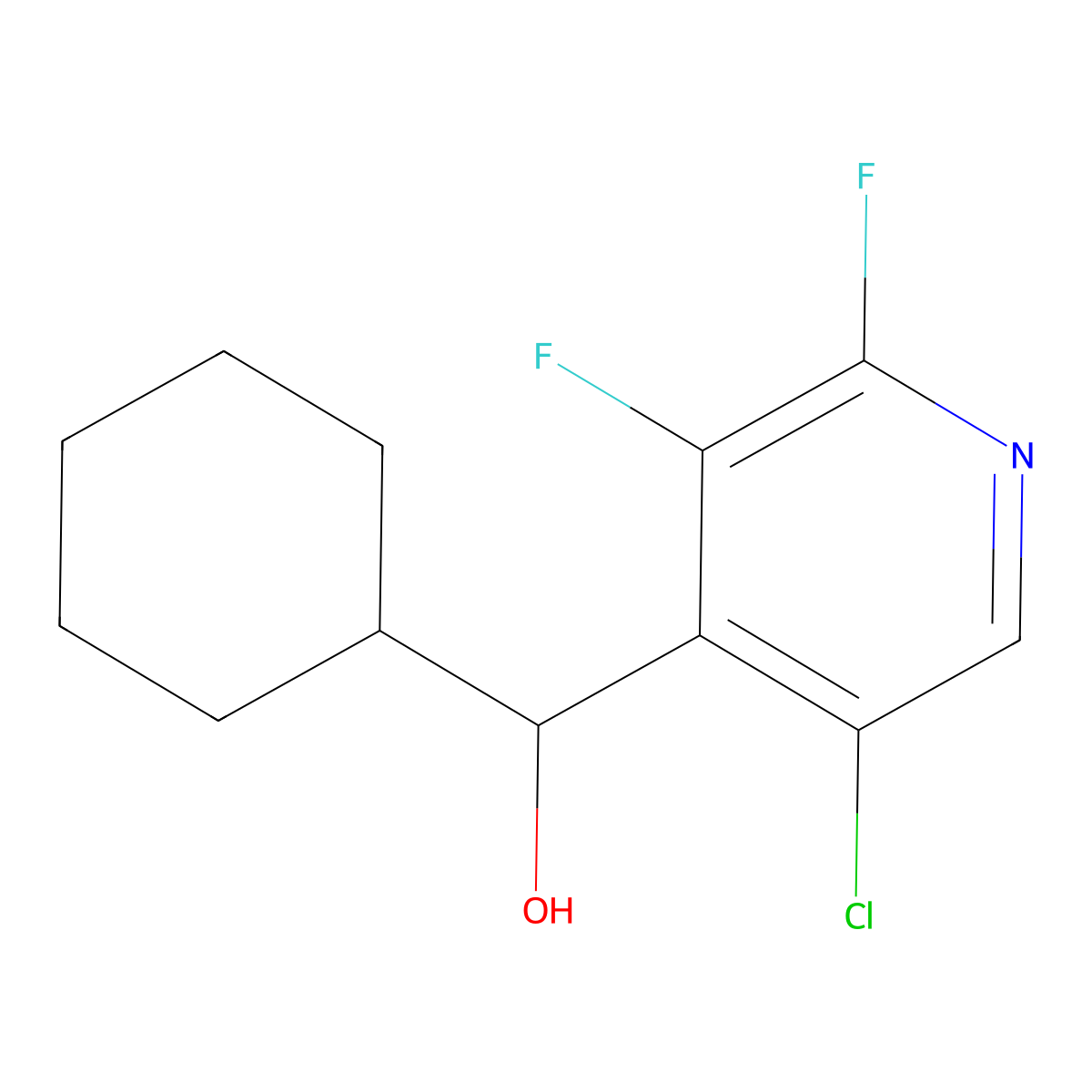 (5-Chloro-2,3-difluoropyridin-4-yl)(cyclohexyl)methanol molecular structure, CAS 2969407-78-9