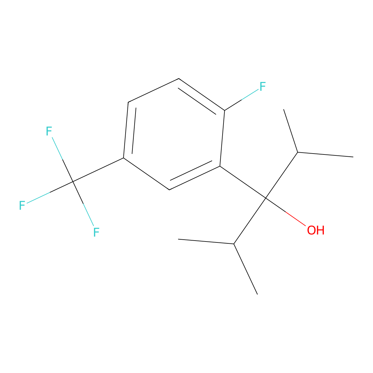 3-(2-Fluoro-5-(trifluoromethyl)phenyl)-2,4-dimethylpentan-3-ol molecular structure, CAS 2969407-80-3