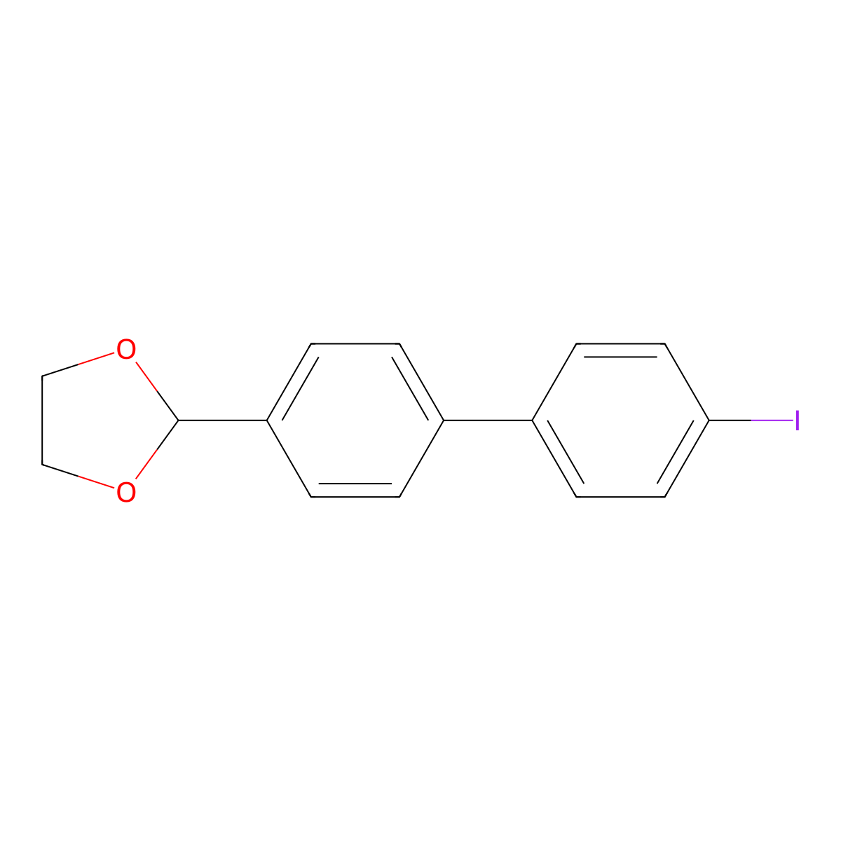 2-(4'-Iodo-[1,1'-biphenyl]-4-yl)-1,3-dioxolane molecular structure, CAS 2969408-61-3