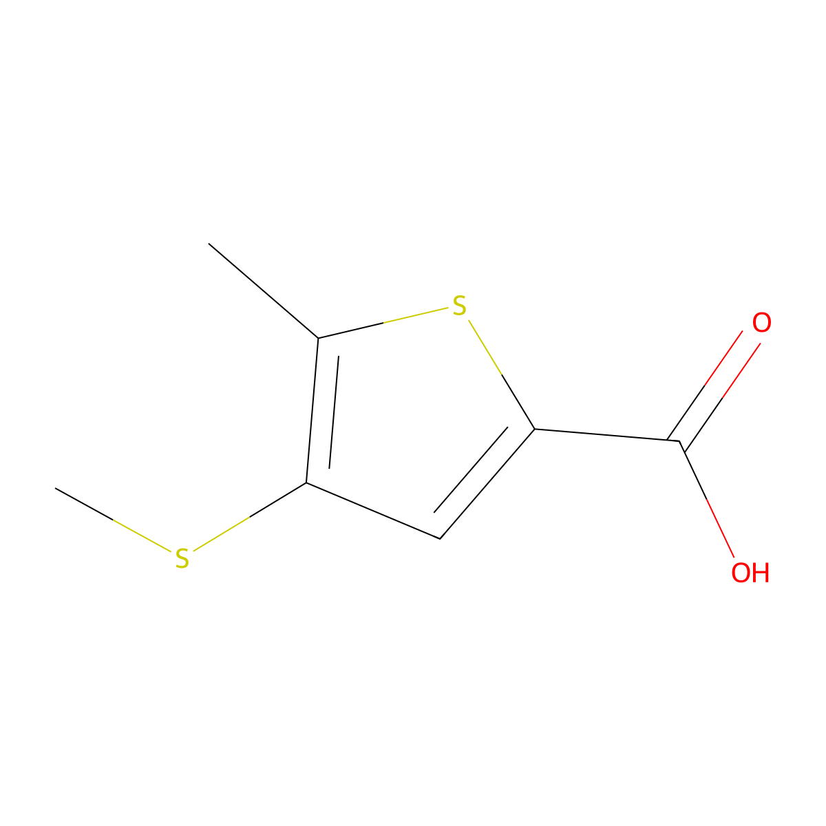 5-Methyl-4-(methylthio)thiophene-2-carboxylic acid molecular structure, CAS 2969409-45-6