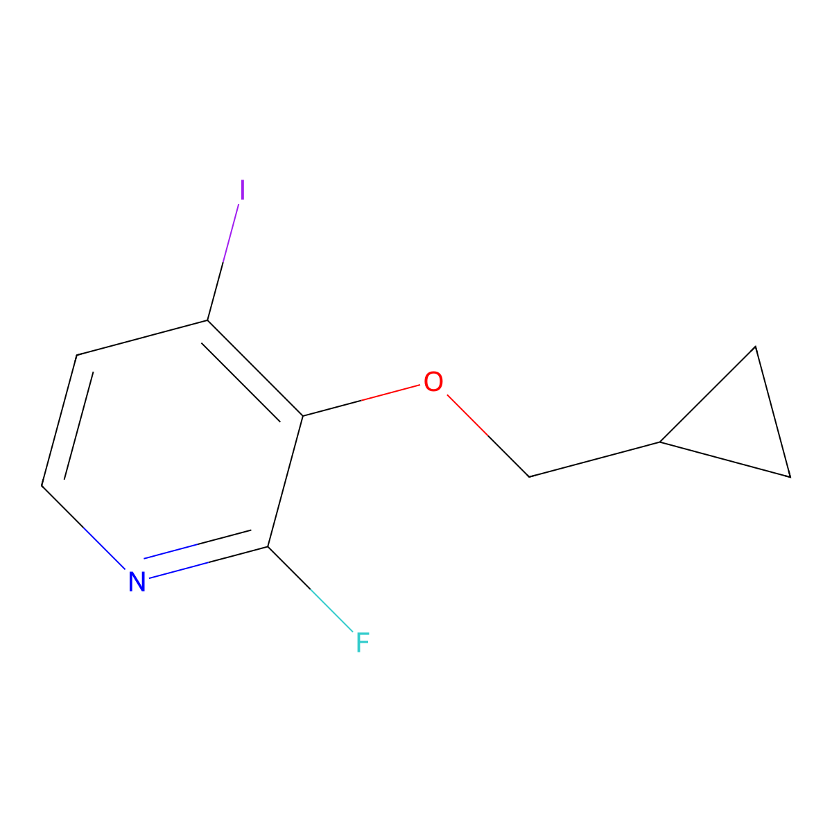 3-(Cyclopropylmethoxy)-2-fluoro-4-iodopyridine molecular structure, CAS 2969409-47-8