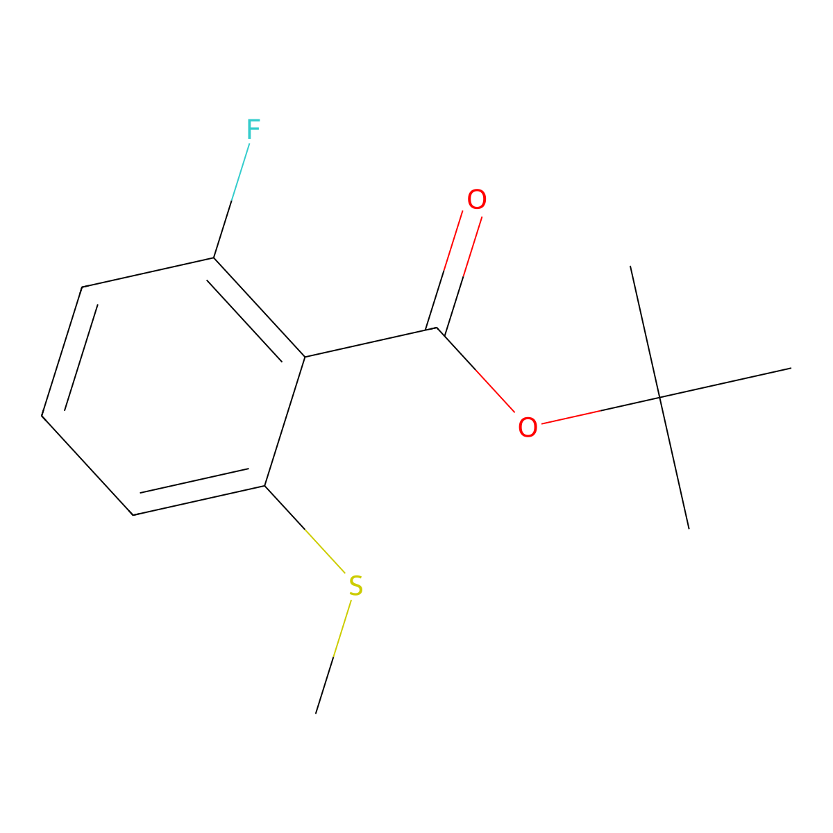 Tert-butyl 2-fluoro-6-(methylthio)benzoate molecular structure, CAS 2969410-42-0