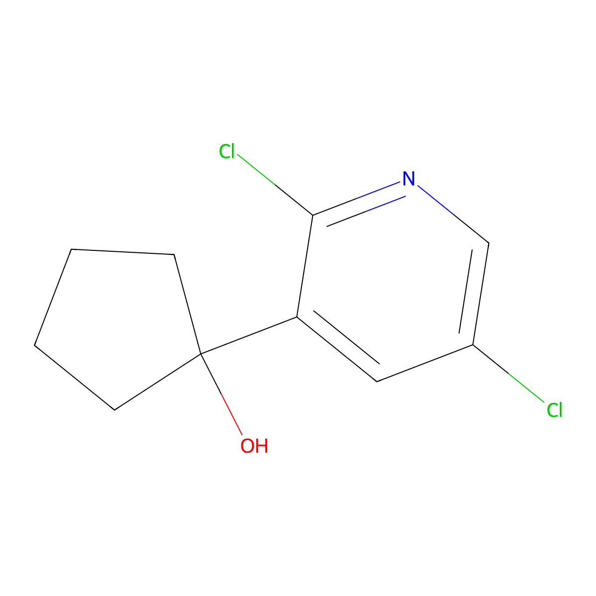1-(2,5-Dichloropyridin-3-yl)cyclopentanol molecular structure, CAS 2969413-55-4
