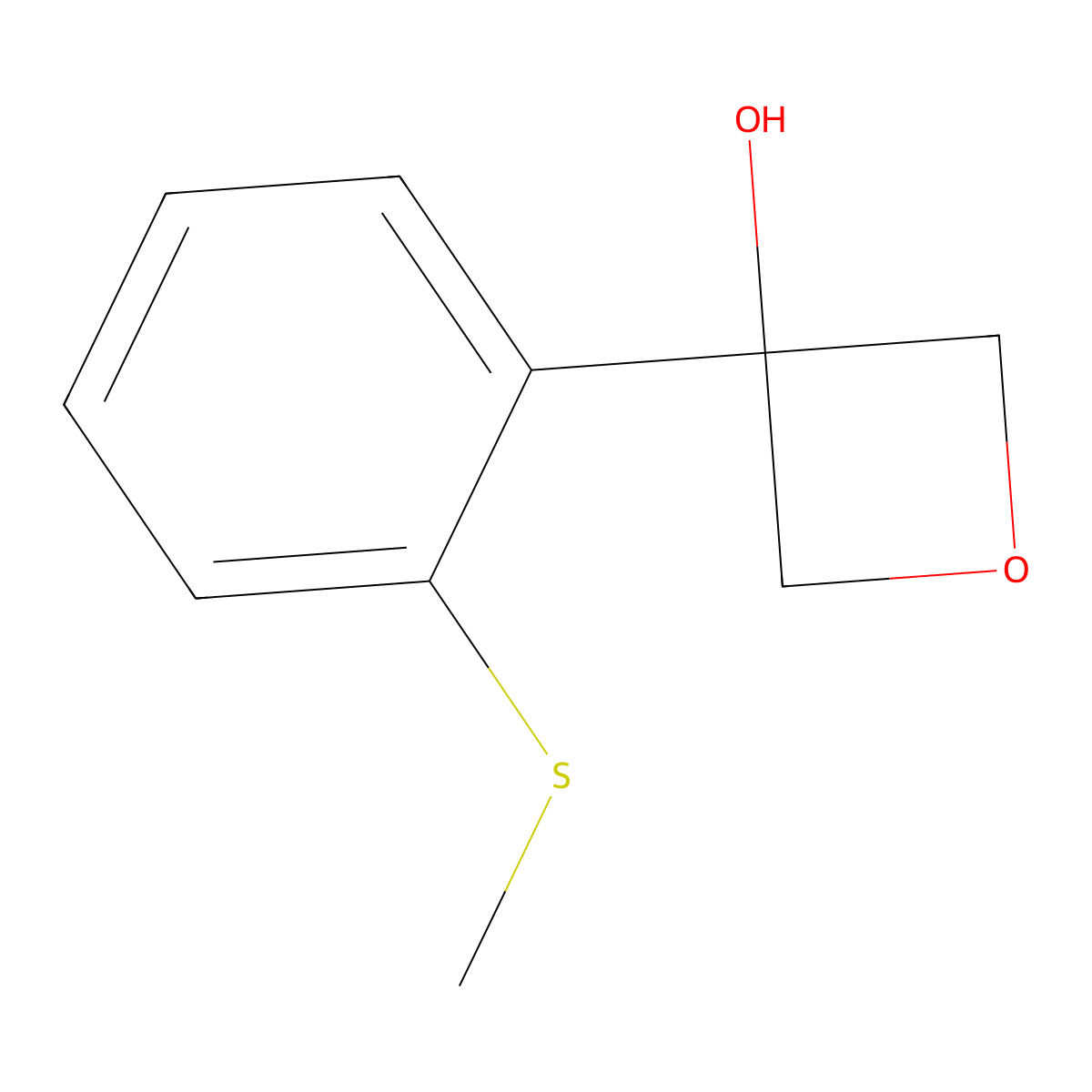 3-(2-(Methylthio)phenyl)oxetan-3-ol molecular structure, CAS 2969413-93-0