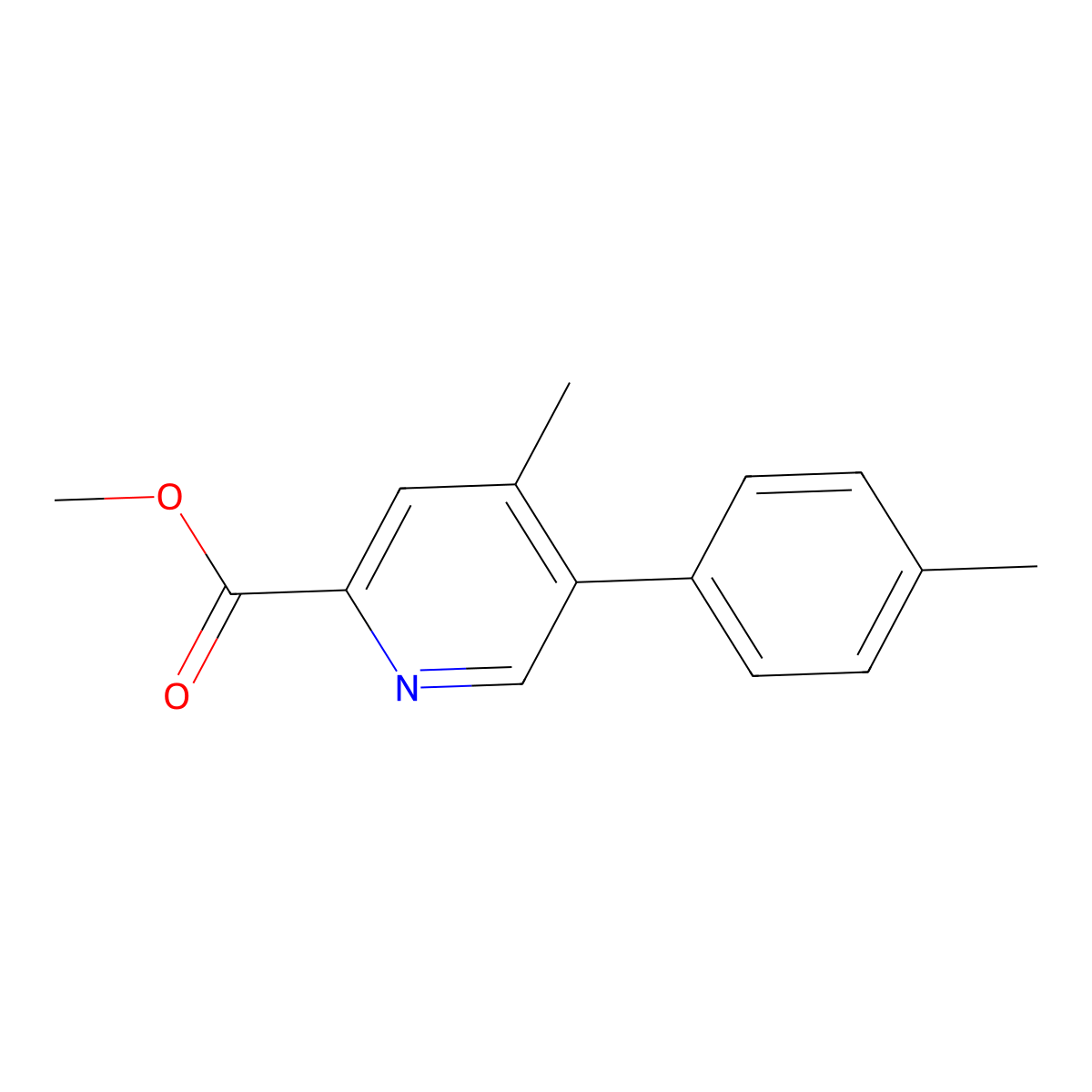 Methyl 4-methyl-5-(p-tolyl)picolinate molecular structure, CAS 2969416-91-7