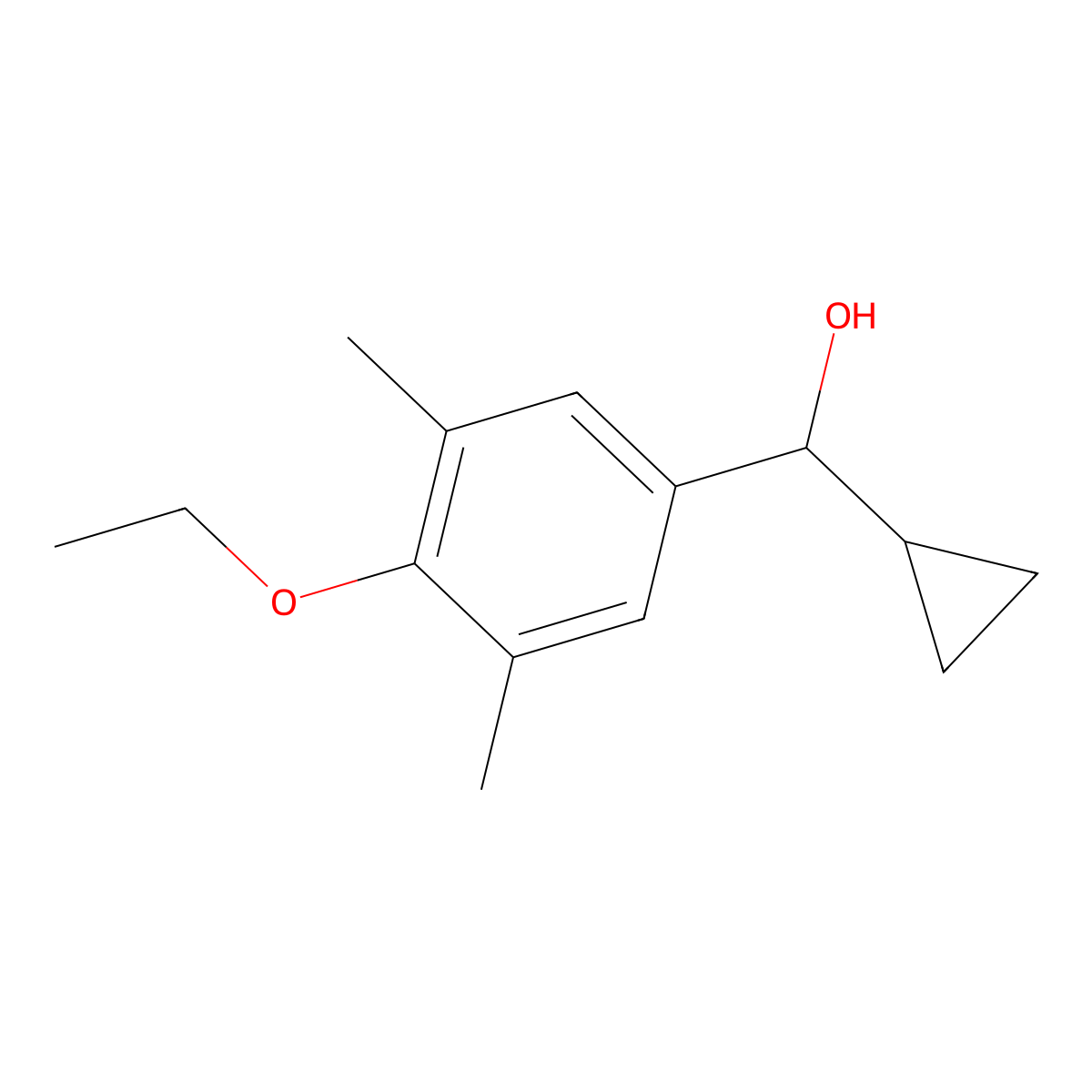 Cyclopropyl(4-ethoxy-3,5-dimethylphenyl)methanol molecular structure, CAS 2969417-14-7