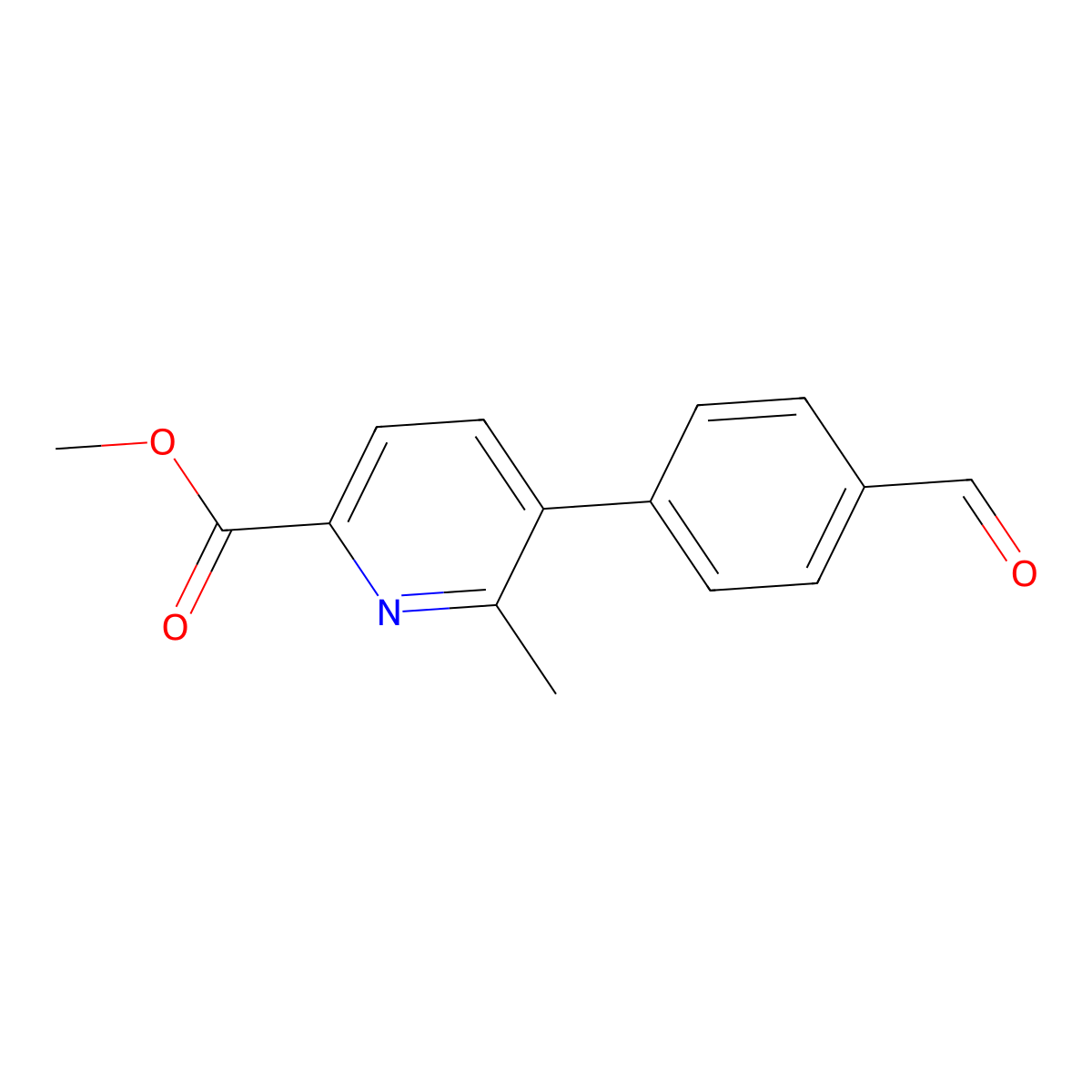 Methyl 5-(4-formylphenyl)-6-methylpicolinate molecular structure, CAS 2969417-68-1