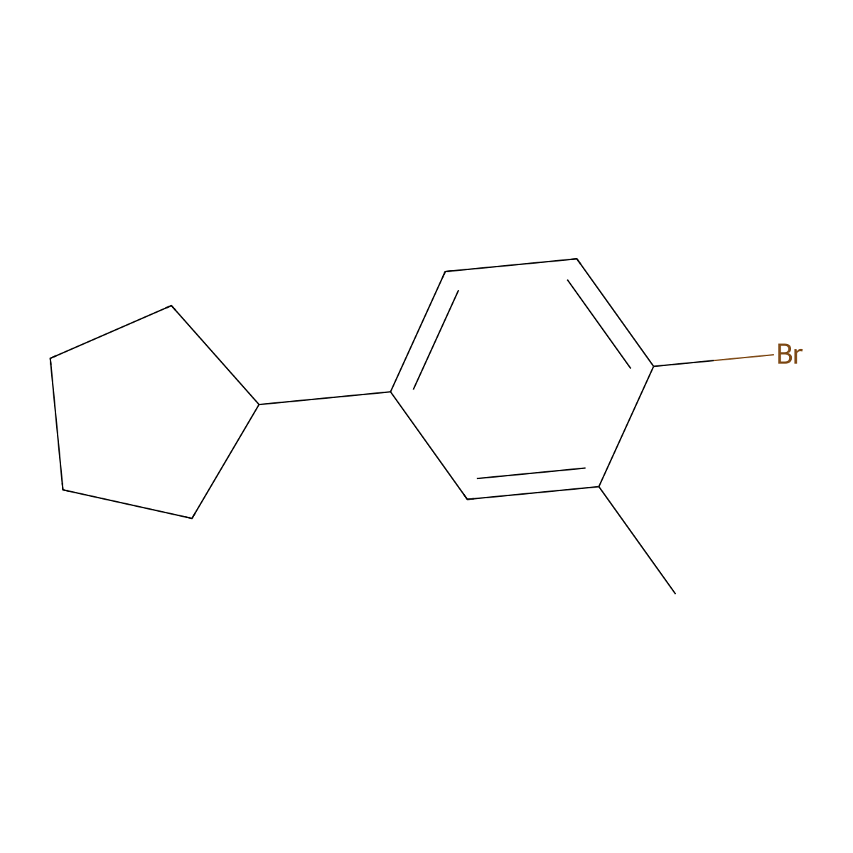 1-Bromo-4-cyclopentyl-2-methylbenzene molecular structure, CAS 2969418-27-5