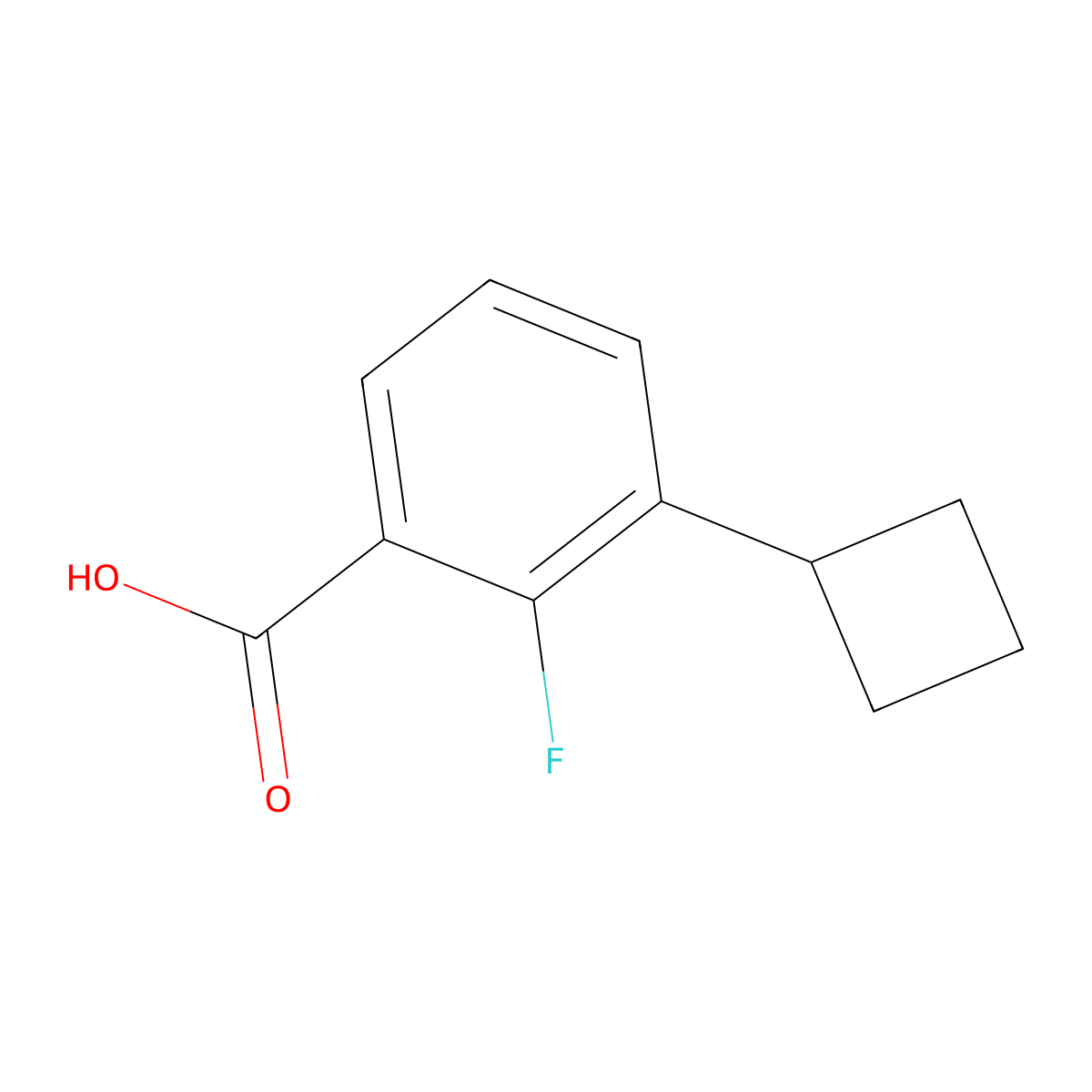 3-Cyclobutyl-2-fluorobenzoic acid molecular structure, CAS 2969418-34-4